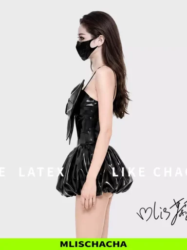 Custom Latex Big Bow Dress - Fashion