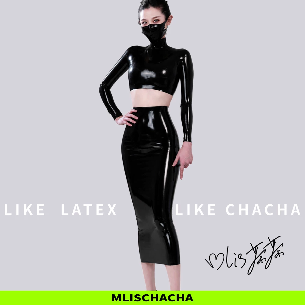 Custom Latex Bodycon Long Skirt