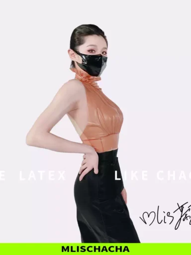 Latex Ruffle Hem Top by Atsukokudo - Fashion