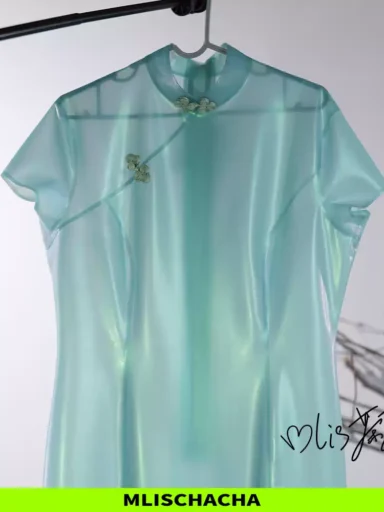 Custom Latex Long Qipao Dress - Fashion