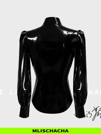 Custom Latex Small Puff Sleeve Blouse - Fashion