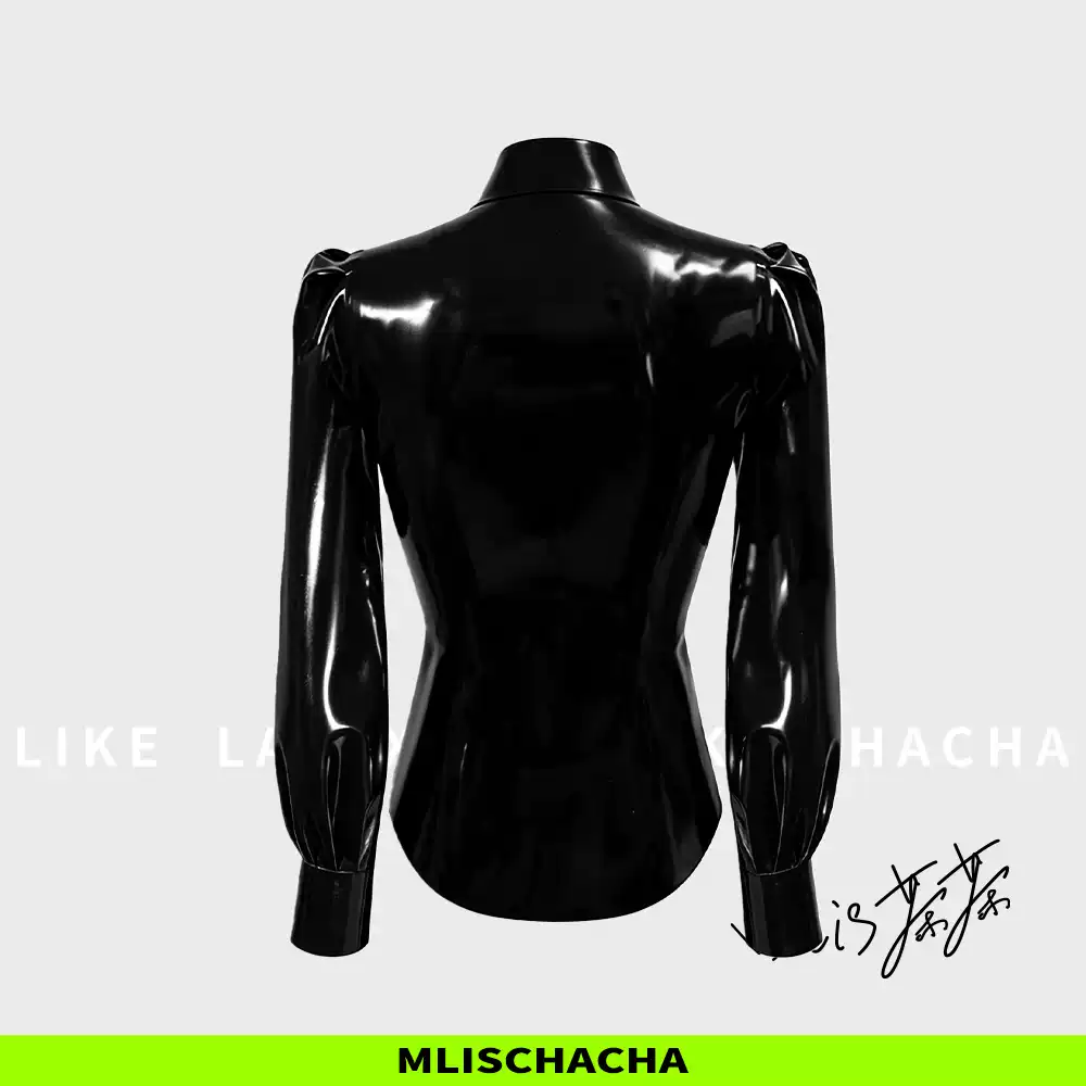 Custom Latex Small Puff Sleeve Blouse
