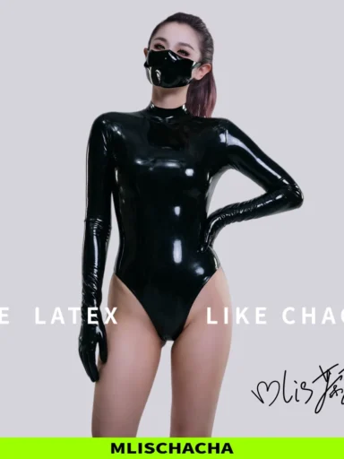 Custom Latex Long Sleeve Swimsuit - Fashion Cosplay