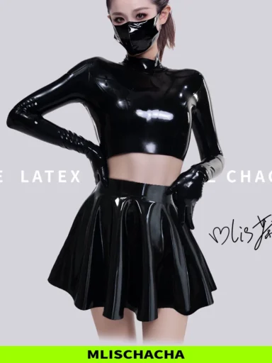 Custom Latex Top & Skirt Set