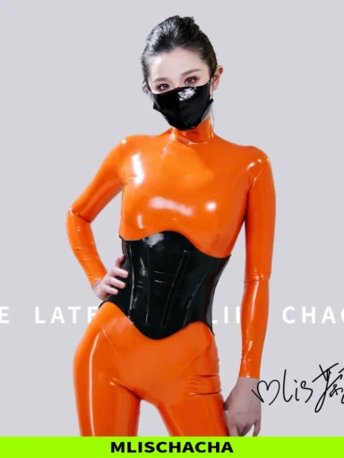Custom Latex Strong Steel-Boned Corset - Full Accessory