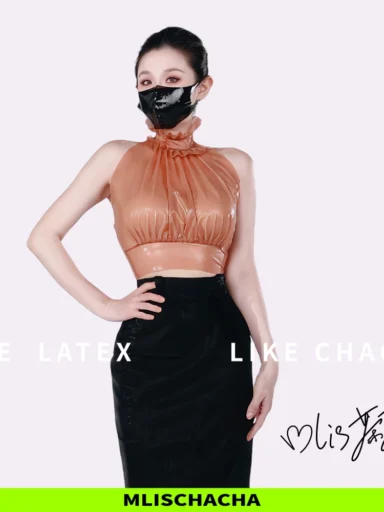 Latex Ruffle Hem Top by Atsukokudo - Fashion