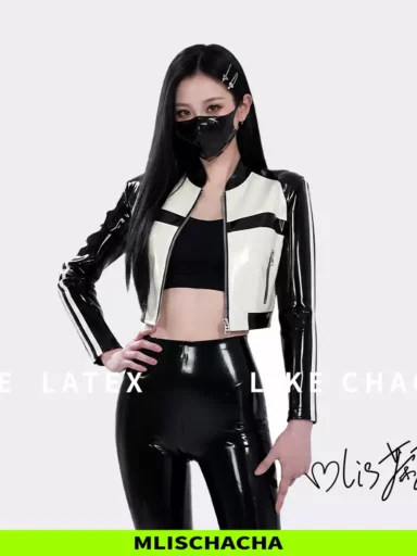 Custom Latex Colorblock Jacket - Fashion