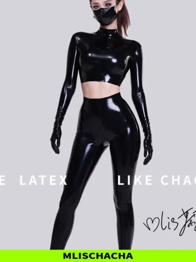 Custom Latex Long Sleeve Yoga Top - Fashion
