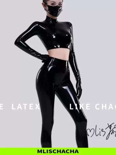 Custom Latex Long Sleeve Yoga Top - Fashion