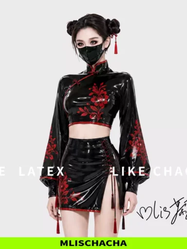 Custom Latex Modern Qipao - Fashion