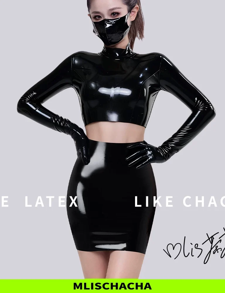 Custom Latex Fitted Top & Skirt Set