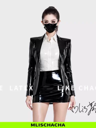 Custom Latex Career Suit with Skirt - Fashion