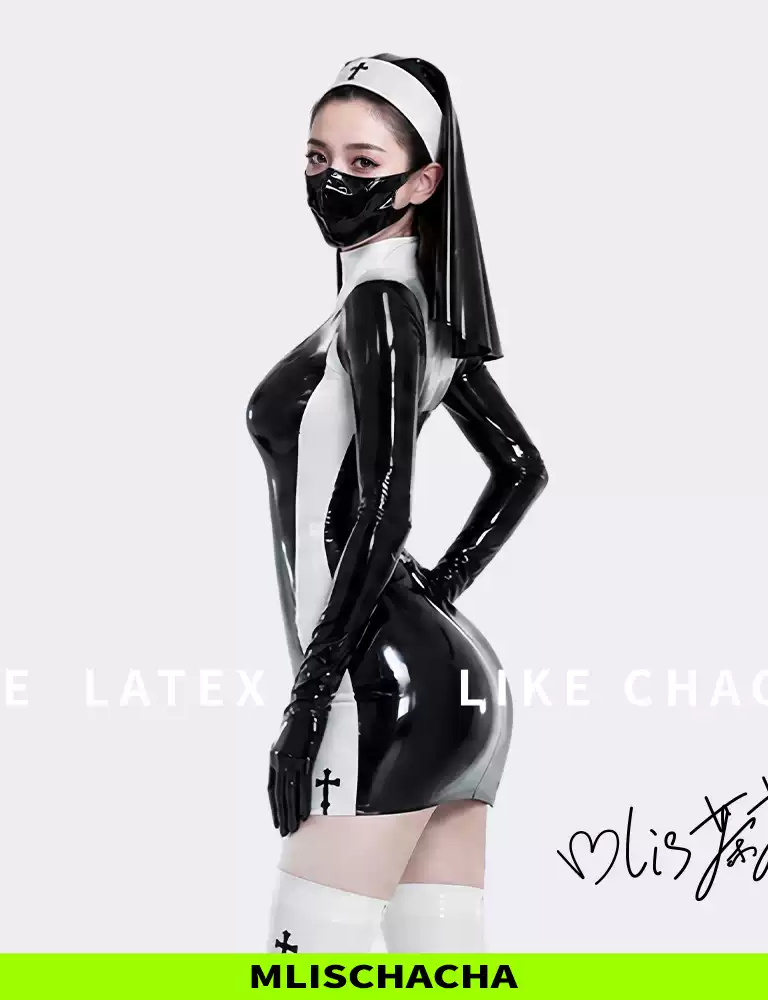 Custom Latex Nun Dress - Short Style